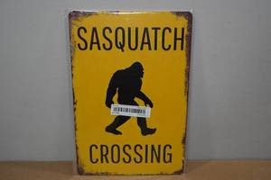 lot 110 image: Novelty Metal Sign -Sasquatch Crossing