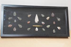 lot 112 image: Framed Arrowheads