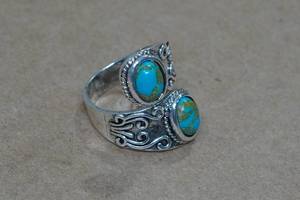 lot 117 image: Silver Tone Turquoise Ring