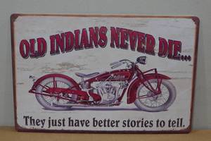 lot 197 image: Novelty Metal Sign -Indian Motorcycle