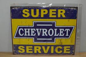 lot 203 image: Novelty Metal Sign -Chevrolet