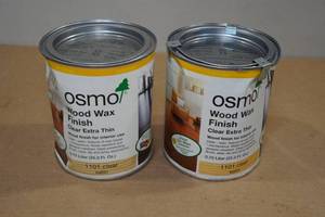 lot 252 image: Osmo Wood Wax Finish - .75L each - Clear Satin