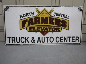 lot 59 image: North Central Farmers Elevator 4x8 Alum Sign