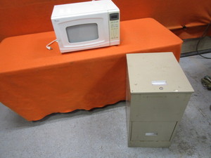lot 145 image: Microwave & File Cabinet