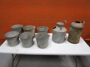 lot 283 image: Galvanized Buckets & Oil Buckets