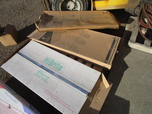 lot 58-B image: (3) (New) 2x4 High Bay Fluorescent Light Fixtures