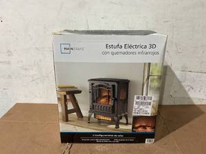 lot 256 image: Mainstays 2-Setting 3D Electric Stove Heater with Life-like Flame