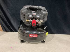 lot 381 image: Hyper Tough Black 150 PSI Oil-Free Pancake Air Compressor 6 gal