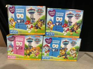 lot 401 image: LOT OF 4 Parents Choice Paw Patrol Training Pants for Boys and Girls, 4T5T, 3T4T, 86