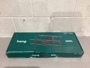 lot 484 image: Onn. Full Motion TV Wall Mount for 50 to 86 TVs, up to 15° Tilting