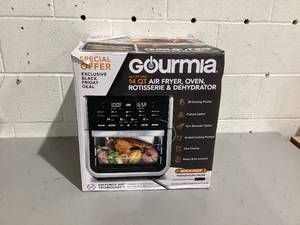 lot 497 image: Gourmia All-in-One 14-Quart Air Fryer, Oven, Rotisserie, Dehydrator with Temperature Probe