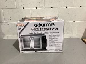 lot 508 image: Gourmia Digital Air Fryer Toaster Oven with Single-Pull French Doors, 6 Slice, Stainless Steel