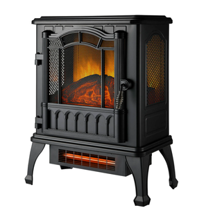 lot 57 image: Mainstays 2-Setting 3D Electric Stove Heater with Life-like Flame