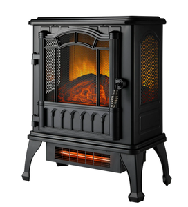 lot 59 image: Mainstays 2-Setting 3D Electric Stove Heater with Life-like Flame