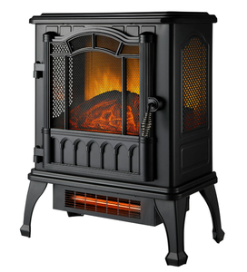 lot 67 image: Mainstays 2-Setting 3D Electric Stove Heater with Life-like Flame