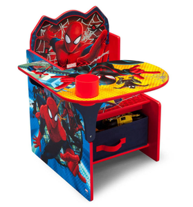 lot 78 image: Marvel Spider-Man Chair Desk with Storage Bin by Delta Children