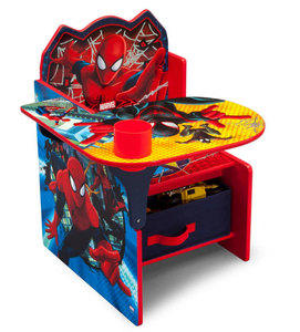 lot 79 image: Marvel Spider-Man Chair Desk with Storage Bin by Delta Children