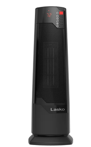 lot 122 image: Lasko 22 1500W Oscillating Ceramic Tower Space Heater with Remote