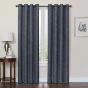 lot 244 image: Quinn Blackout Single Curtain Lined Grommet Panel Navy Blue