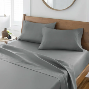 lot 257 image: 4PCS Queen Size Better Homes & Gardens 400 Thread Count Grey Flannel Performance HygroCotton Sheet Set