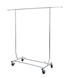 lot 366 image: Better Homes & Gardens 100lbs Heavy Duty Folding Adjustable Rolling Garment Rack