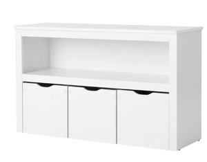 lot 536 image: Your Zone Kids Toy Storage Cabinet with Three Rolling Bins