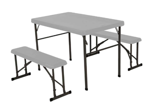 lot 542 image: Lifetime 42 Table with Benches