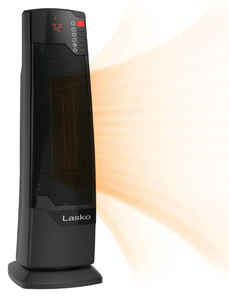 lot 549 image: LOT OF 2 Lasko 22 1500W Oscillating Ceramic Tower Space Heater with Remote