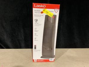 lot 416 image: Lasko 22 1500W Oscillating Ceramic Tower Space Heater with Remote