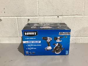 lot 532 image: HART 20V 3-Tool Combo Kit, Drill, 6-12 Circular Saw, and LED Light