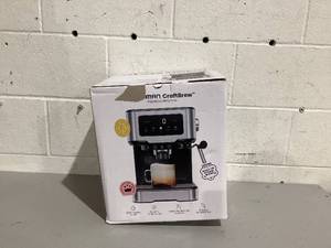 lot 535 image: Chefman CraftBrew 15-Bar Espresso Machine w Steam Wand and Touch Controls  Stainless Steel