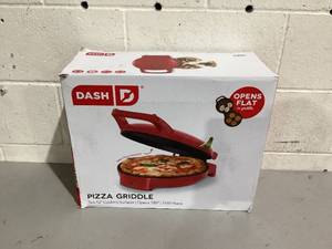 lot 539 image: Dash 12 Pizza Griddle, Red - Personal Pizza Maker with Dual Cooking Surfaces, Nonstick & 450°F Heat