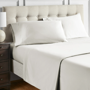 lot 560 image: 4PCS Full Size Hotel Style 600 Thread Count White Egyptian Cotton Bed Sheet Set