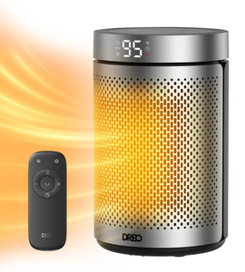 lot 571 image: LOT OF 2 DREO 10 Portable Space Heater with Remote, PTC Ceramic Electric Heater for Bedroom with Thermostat, 12h Timer, Safety Heater for Room