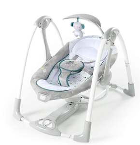 lot 649 image: Ingenuity ConvertMe 2-in-1 Compact Portable Automatic Baby Swing & Infant Seat, Battery-Powered Vibrations, Nature Sounds