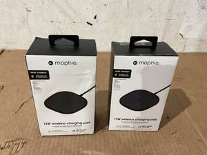 lot 296 image: LOT OF 2 Mophie Universal - Wireless charging pad  AC power adapter - 15 Watt