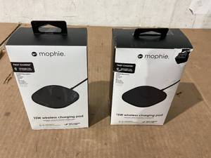 lot 299 image: LOT OF 2 Mophie Universal - Wireless charging pad  AC power adapter - 15 Watt