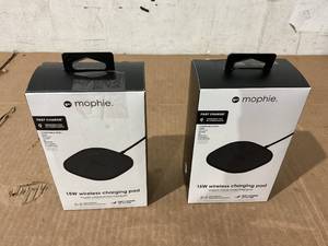 lot 301 image: LOT OF 2 Mophie Universal - Wireless charging pad  AC power adapter - 15 Watt