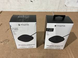 lot 302 image: LOT OF 2 Mophie Universal - Wireless charging pad  AC power adapter - 15 Watt