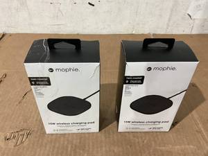 lot 303 image: LOT OF 2 Mophie Universal - Wireless charging pad  AC power adapter - 15 Watt