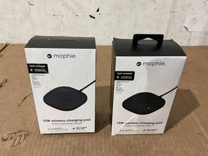lot 304 image: LOT OF 2 Mophie Universal - Wireless charging pad  AC power adapter - 15 Watt