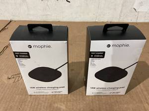 lot 305 image: LOT OF 2 Mophie Universal - Wireless charging pad  AC power adapter - 15 Watt