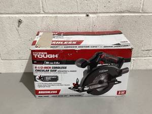 lot 573 image: Hyper Tough 20V 6-12 Brushless Circular saw, with 2.0Ah Battery Pack and Standard Charger