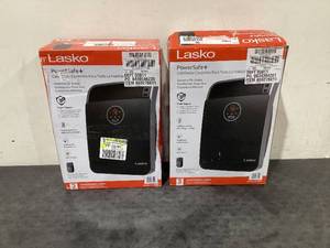 lot 666 image: LOT OF 2 Lasko 1500W Electric Digital Whole Room Ceramic Console Space Heater with Remote Control Black