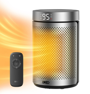 lot 595 image: DREO 10 Portable Space Heater with Remote, PTC Ceramic Electric Heater for Bedroom with Thermostat