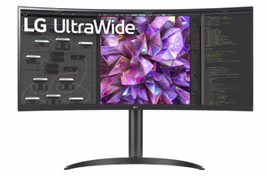 lot 659 image: LG 34WQ60C-B.AUS 34 Curved UltraWide Monitor with Dual Controller & OnScreen Control Black