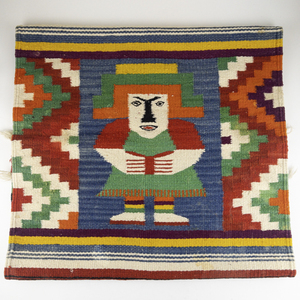lot 32 image: Vintage Woven Mayan Zapotec Multicolor Wool Rug