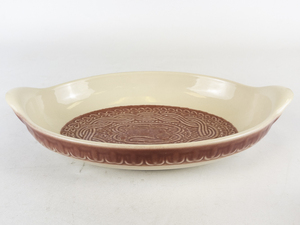 lot 47A image: LONGABERGER Paprika Oval Baker Baking Dish Made American Craft