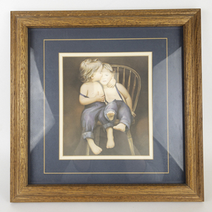 lot 62 image: NANCY NOEL Twins Young Amish Boys -Framed