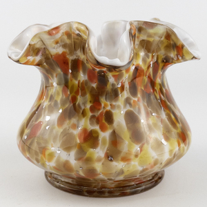 lot 72 image: FENTON Vasa Murrhina 4  Vase - Autumn Orange #6454AO